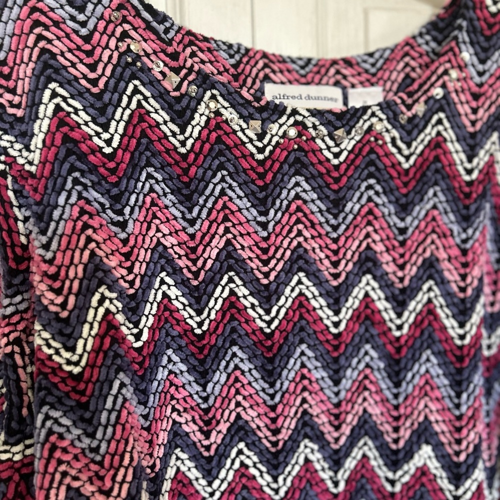 Alfred Dunner Zigzag Multicolor Pattern Blouse To… - image 5